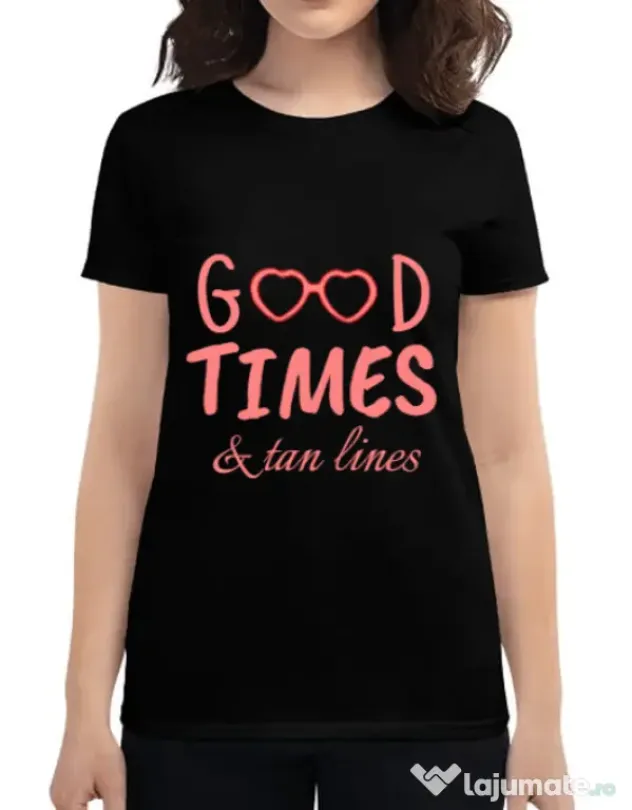 Tricou ADLER dama Tan lines Negru