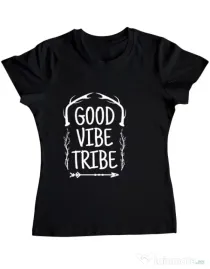 Tricou ADLER dama Good vibe tribe Negru