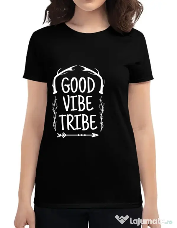 Tricou ADLER dama Good vibe tribe Negru