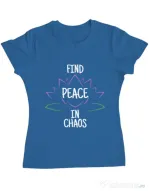 Tricou ADLER dama Find peace Albastru azuriu