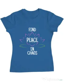 Tricou ADLER dama Find peace Albastru azuriu