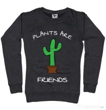 Bluza ADLER dama Plants are friends Negru melanj
