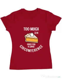 Tricou ADLER dama Too much pie Rosu