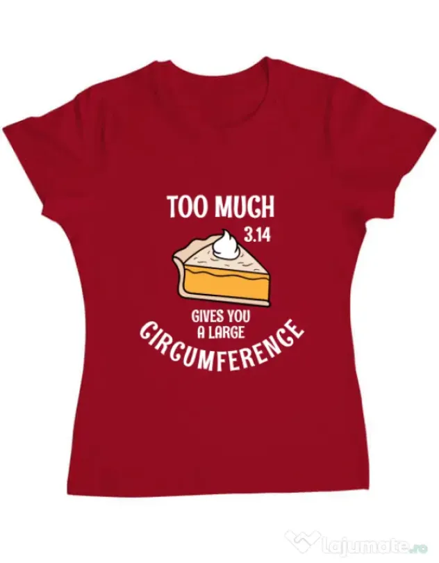 Tricou ADLER dama Too much pie Rosu