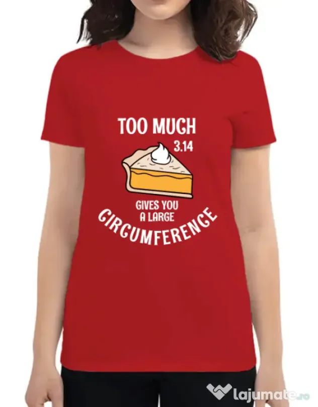 Tricou ADLER dama Too much pie Rosu