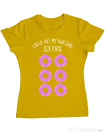 Tricou ADLER dama Awesome sixpack Galben