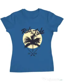 Tricou ADLER dama Ride the tide Albastru azuriu