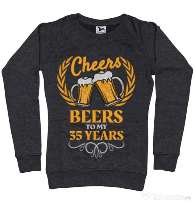 Bluza ADLER dama Birthday Cheers Negru melanj