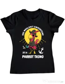 Tricou ADLER dama It’s a parrot thing Negru
