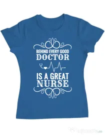 Tricou ADLER dama Great nurse Albastru azuriu
