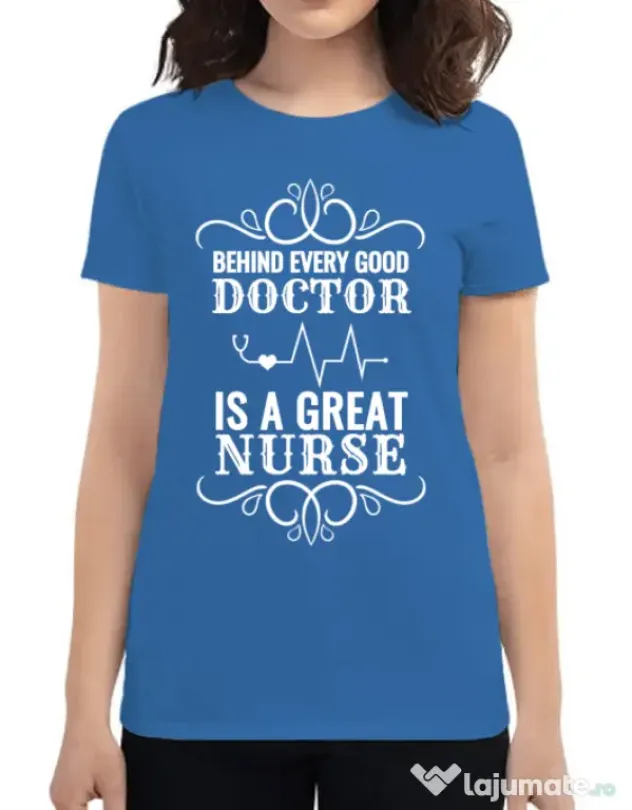 Tricou ADLER dama Great nurse Albastru azuriu