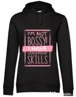 Hoodie dama cu gluga I’m not bossy Negru