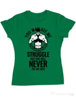 Tricou ADLER dama Never quit Verde mediu