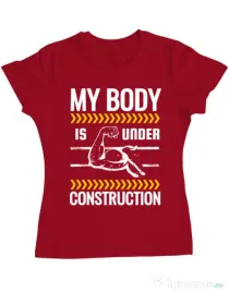 Tricou ADLER dama Under construction Rosu