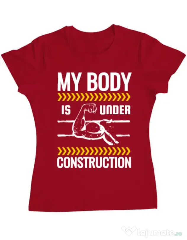 Tricou ADLER dama Under construction Rosu