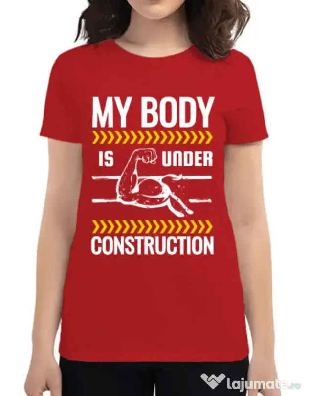Tricou ADLER dama Under construction Rosu