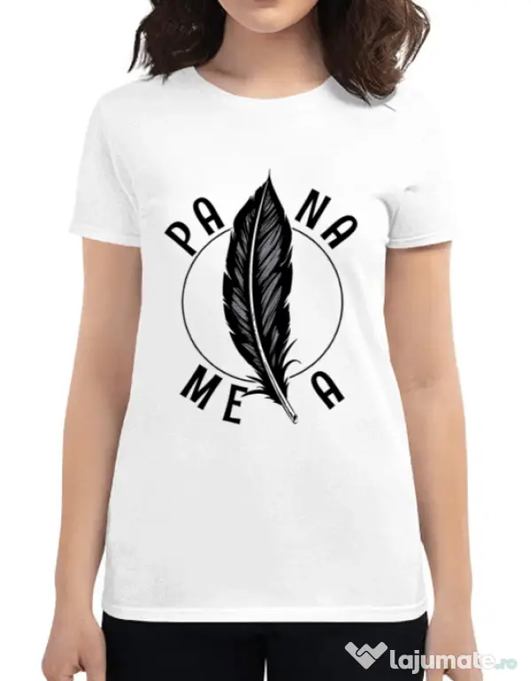 Tricou ADLER dama Pana mea Alb
