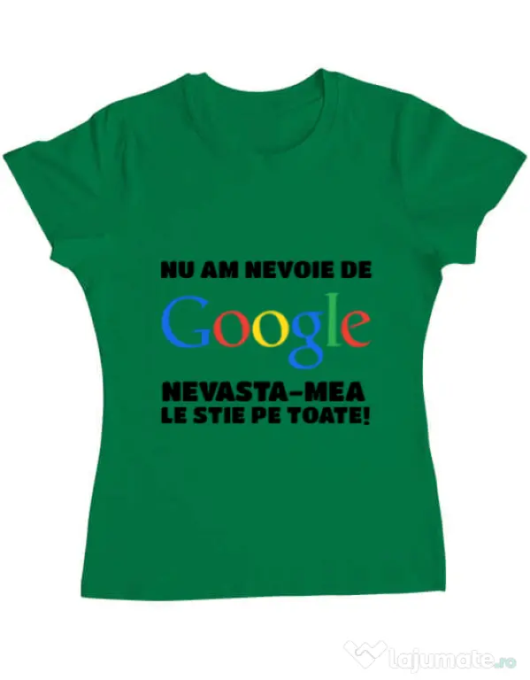 Tricou ADLER dama Nu am nevoie de google Verde mediu