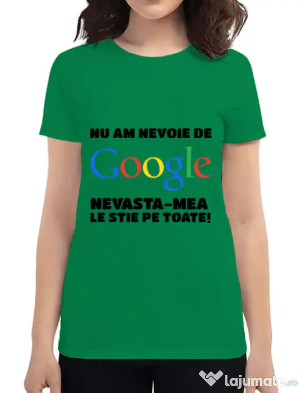 Tricou ADLER dama Nu am nevoie de google Verde mediu
