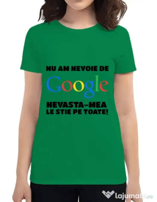 Tricou ADLER dama Nu am nevoie de google Verde mediu