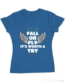 Tricou ADLER dama Fall or fly Albastru azuriu