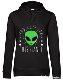 Hoodie dama cu gluga Too cute Negru