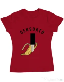 Tricou ADLER dama Censored Rosu