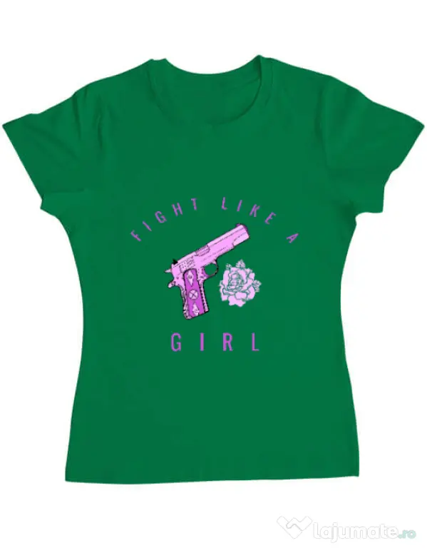 Tricou ADLER dama Fight like a girl Verde mediu