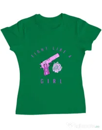 Tricou ADLER dama Fight like a girl Verde mediu