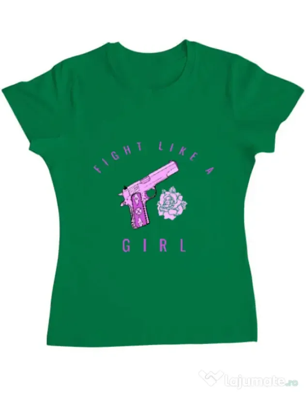 Tricou ADLER dama Fight like a girl Verde mediu