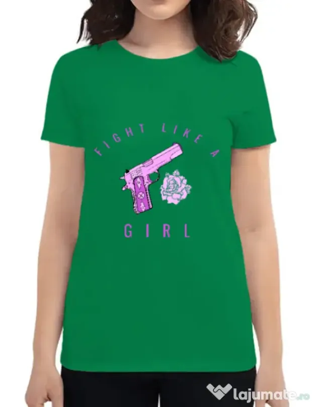 Tricou ADLER dama Fight like a girl Verde mediu