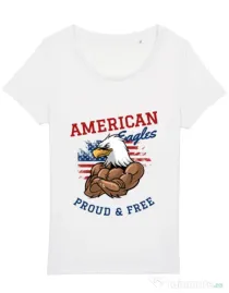 Tricou STANLEY STELLA dama American eagles Alb