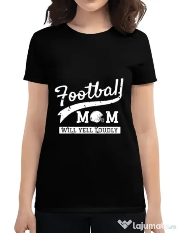 Tricou ADLER dama Football mom Negru