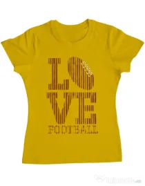 Tricou ADLER dama Love football Galben