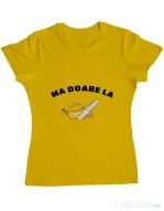 Tricou ADLER dama Ma doare Galben