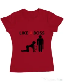 Tricou ADLER dama Like a boss Rosu