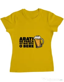Tricou ADLER dama As mai bea o bere Galben