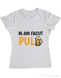Tricou ADLER dama M-am facut pulbere Alb