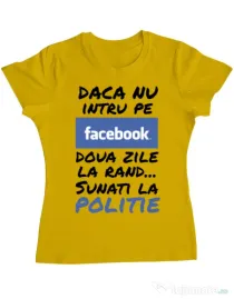 Tricou ADLER dama Sunati la politie Galben
