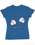 Tricou ADLER dama Wanna fight about it Albastru azuriu