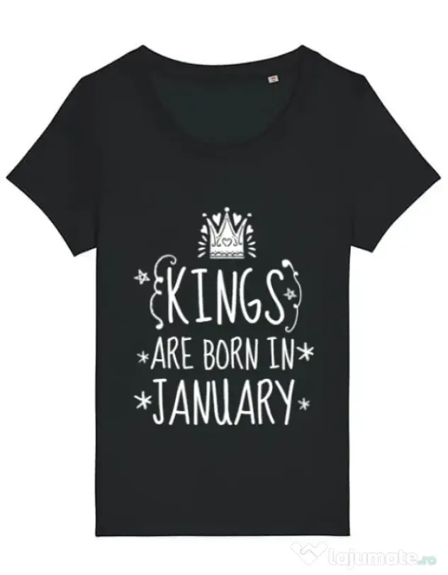 Tricou STANLEY STELLA dama Kings are born in january Negru