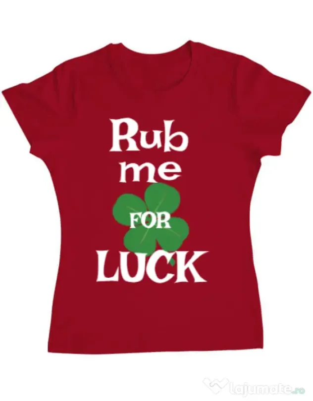 Tricou ADLER dama Rub me for luck Rosu