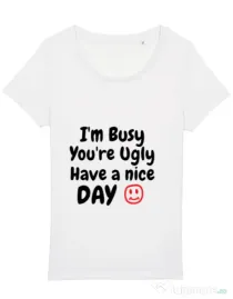 Tricou STANLEY STELLA dama I am busy Alb