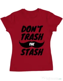 Tricou ADLER dama Do not trash the stash Rosu