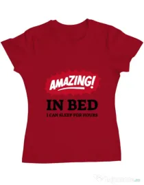 Tricou ADLER dama Amazing in bed Rosu