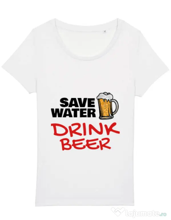 Tricou STANLEY STELLA dama Save water Alb