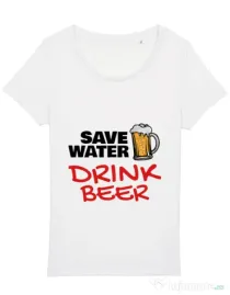 Tricou STANLEY STELLA dama Save water Alb
