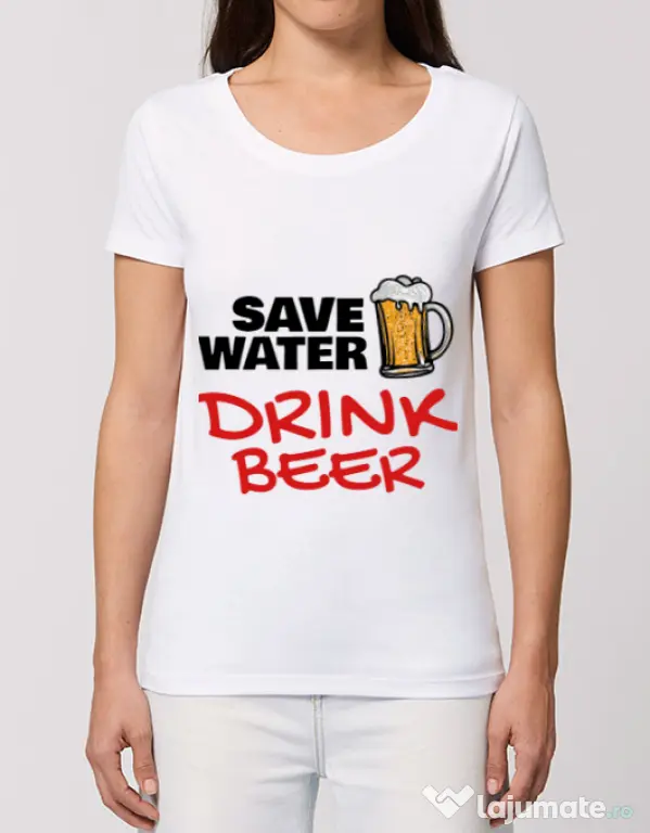 Tricou STANLEY STELLA dama Save water Alb
