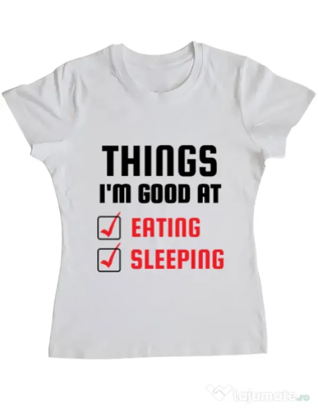 Tricou ADLER dama Things I am good at Alb