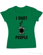 Tricou ADLER dama I shot people Verde mediu